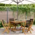 Set mobilier de grădină 5 piese polipropilenă bej/lemn masiv GartenMobel Dekor