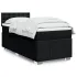 Pat box spring cu saltea, gri deschis, 90x190 cm, textil GartenMobel Dekor