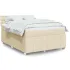 Pat box spring cu saltea, gri deschis, 140x190 cm, textil GartenMobel Dekor
