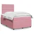 Pat box spring cu saltea, roz, 90x200 cm, catifea GartenMobel Dekor