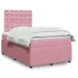 Pat box spring cu saltea, roz, 180x200 cm, catifea GartenMobel Dekor