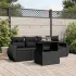Set mobilier de grădină cu perne, 5 piese, negru, poliratan GartenMobel Dekor
