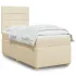 Pat box spring cu saltea, crem, 120x200 cm, textil GartenMobel Dekor