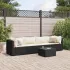 Set șezlonguri de grădină, 5 piese, cu perne, negru, poliratan GartenMobel Dekor