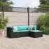 Set șezlonguri de grădină, 5 piese, cu perne, negru, poliratan GartenMobel Dekor