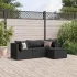 Set șezlonguri de grădină, 5 piese, cu perne, negru, poliratan GartenMobel Dekor