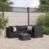 Set șezlonguri de grădină, 5 piese, cu perne, negru, poliratan GartenMobel Dekor