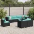 Set mobilier de grădină cu perne, 8 piese, negru, poliratan GartenMobel Dekor