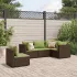 Set șezlonguri de grădină, 5 piese, cu perne, maro, poliratan GartenMobel Dekor