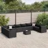 Set mobilier de grădină cu perne, 11 piese, negru, poliratan GartenMobel Dekor