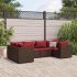 Set mobilier de grădină cu perne, 6 piese, negru, poliratan GartenMobel Dekor