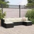 Set mobilier de grădină cu perne, 6 piese, negru, poliratan GartenMobel Dekor