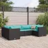 Set mobilier de grădină cu perne, 6 piese, maro, poliratan GartenMobel Dekor