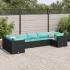 Set mobilier de grădină cu perne, 7 piese, negru, poliratan GartenMobel Dekor