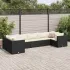 Set mobilier de grădină cu perne, 7 piese, negru, poliratan GartenMobel Dekor