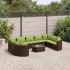 Set canapele de grădină cu perne, 10 piese, maro, poliratan GartenMobel Dekor