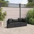 Set mobilier de grădină cu perne, 3 piese, negru, poliratan GartenMobel Dekor