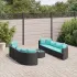 Set canapele de grădină cu perne, 7 piese, maro, poliratan GartenMobel Dekor