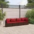 Set mobilier de grădină cu perne, 3 piese, negru, poliratan GartenMobel Dekor