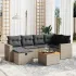 Set canapele de grădină cu perne, 7 piese, negru, poliratan GartenMobel Dekor