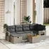 Set canapele de grădină, 7 piese, cu perne, gri, poliratan GartenMobel Dekor
