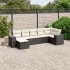 Set canapele de grădină cu perne, 7 piese, negru, poliratan GartenMobel Dekor