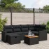 Set canapele de grădină cu perne, 7 piese, negru, poliratan GartenMobel Dekor