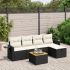 Set mobilier de grădină cu perne, 6 piese, negru, poliratan GartenMobel Dekor