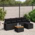 Set mobilier de grădină cu perne, 6 piese, negru, poliratan GartenMobel Dekor