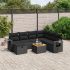 Set mobilier de grădină cu perne, 8 piese, negru, poliratan GartenMobel Dekor