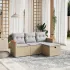 Set mobilier de grădină cu perne, 4 piese, negru, poliratan GartenMobel Dekor