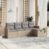 Set canapea de grădină cu perne, 5 piese, gri, poliratan GartenMobel Dekor