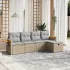 Set canapele de grădină, 6 piese, cu perne, bej, poliratan GartenMobel Dekor