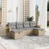 Set mobilier grădină cu perne, 6 piese, gri, poliratan GartenMobel Dekor
