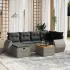 Set canapele de grădină cu perne, 7 piese, negru, poliratan GartenMobel Dekor