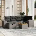 Set canapele de grădină, 7 piese, cu perne, gri, poliratan GartenMobel Dekor