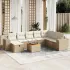 Set mobilier de grădină cu perne, 9 piese, negru, poliratan GartenMobel Dekor