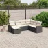Set canapele de grădină cu perne, 7 piese, negru, poliratan GartenMobel Dekor