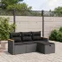 Set canapea de grădină cu perne, 4 piese, gri, poliratan GartenMobel Dekor