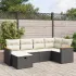 Set canapele de grădină cu perne, 7 piese, negru, poliratan GartenMobel Dekor
