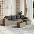 Set canapele de grădină, 6 piese, cu perne, bej, poliratan GartenMobel Dekor