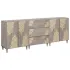 Set dulap baie cu sertar 3 pcs Gri și Aur 180 x 33 x 75 cm GartenMobel Dekor