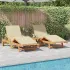Șezlong 2 pcs Bej 200 x 67 x 84 cm Lemn Solid de Acacia GartenMobel Dekor