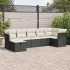 Set mobilier de grădină cu perne, 8 piese, negru, poliratan GartenMobel Dekor