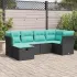 Set canapele de grădină cu perne, 7 piese, maro, poliratan GartenMobel Dekor