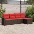 Set mobilier de grădină cu perne, 6 piese, negru, poliratan GartenMobel Dekor