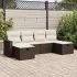 Set mobilier de grădină cu perne, 6 piese, negru, poliratan GartenMobel Dekor