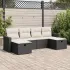 Set mobilier de grădină cu perne, 6 piese, negru, poliratan GartenMobel Dekor