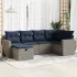 Set canapele de grădină, 7 piese, cu perne, gri, poliratan GartenMobel Dekor