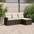 Set mobilier de grădină cu perne, 4 piese, negru, poliratan GartenMobel Dekor